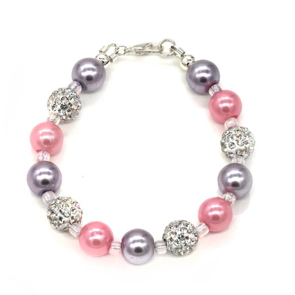 Bracelet with black and pink pearl beads. - Picture 2 of 2